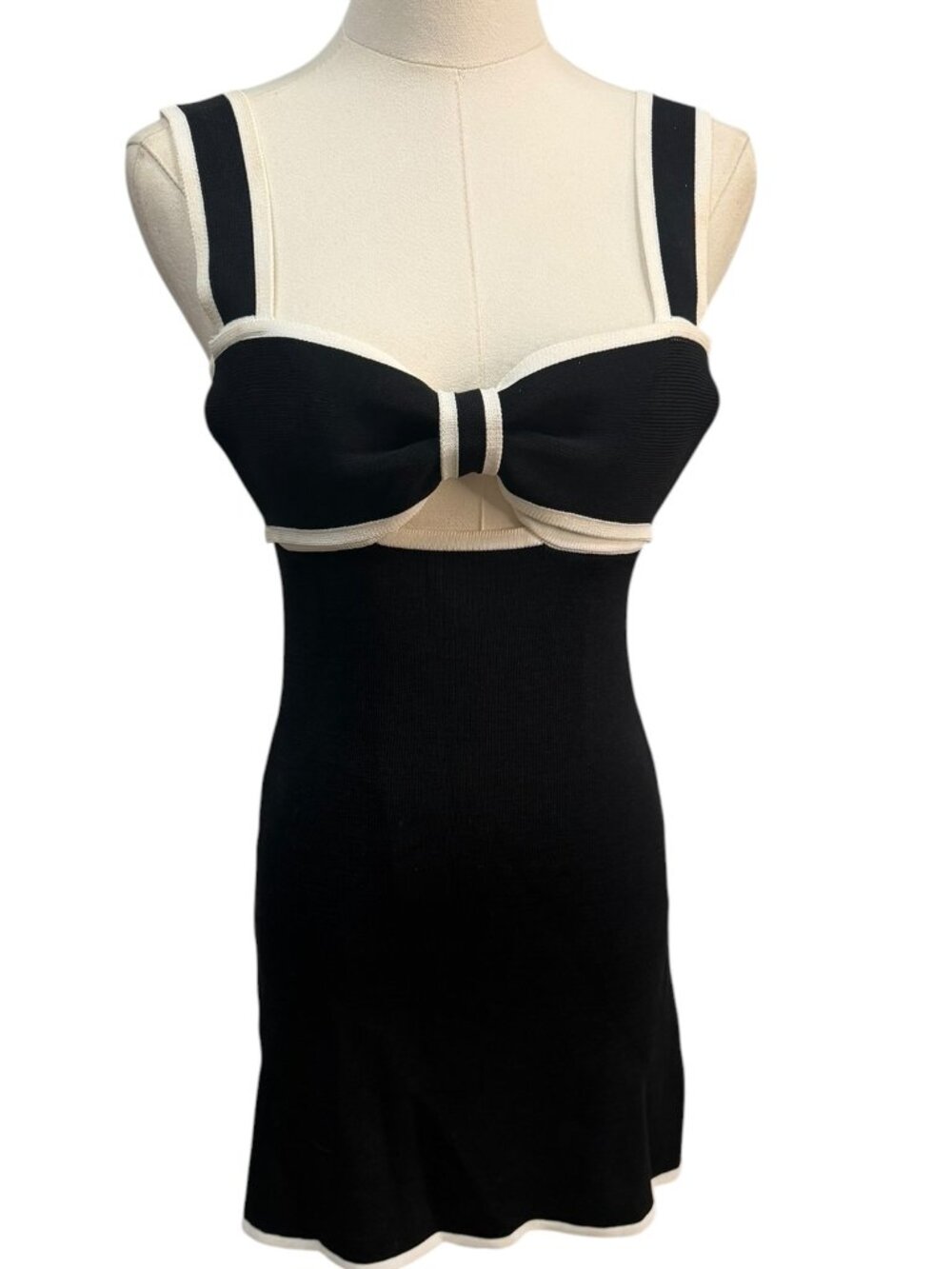 NWOT Maeve Anthropologie Contrast Trim Knit Mini Dress XS